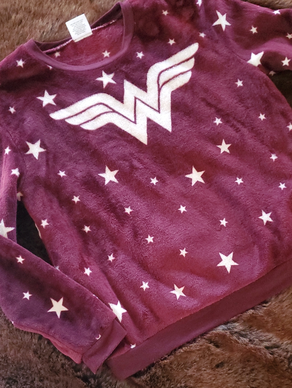 Wonder Woman Star Fleece Pullover - Plum